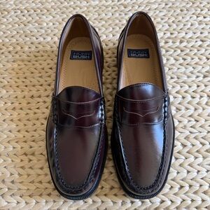 Nunn Bush Lincoln Moc Toe Penny Loafer Shoes Leather Burgundy Men’s Size 12 M